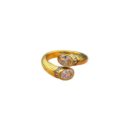 18K Gold Plated Zircon Elegant Ring - DressAtR LLC