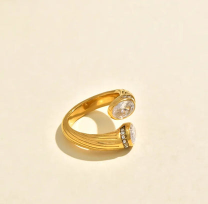 18K Gold Plated Zircon Elegant Ring - DressAtR LLC