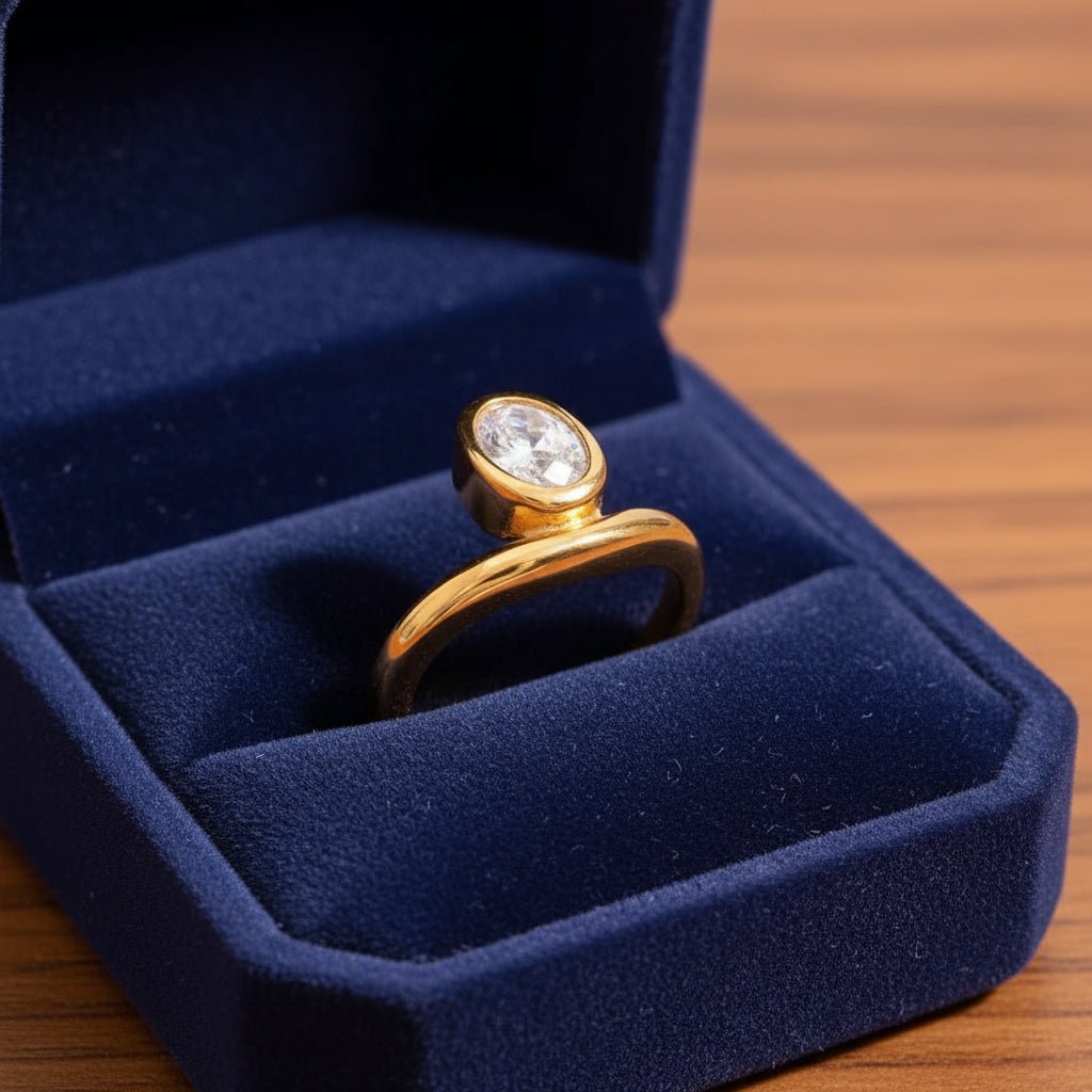 18K Gold Plated Zircon Ring - DressAtR LLC