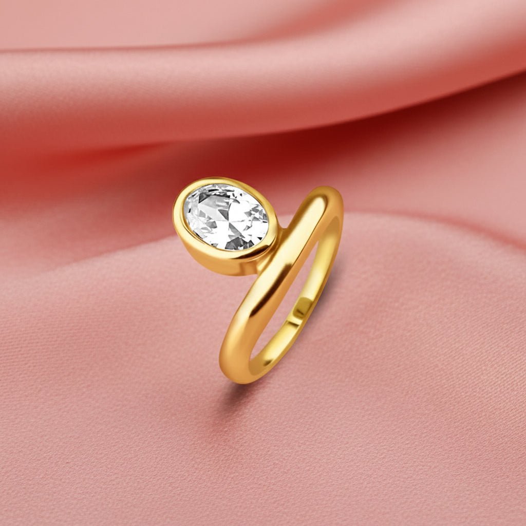18K Gold Plated Zircon Ring - DressAtR LLC