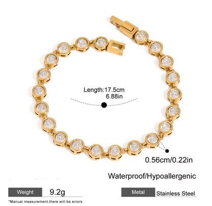 18K Gold Plated Zircon Waterproof Bracelet - DressAtR LLC