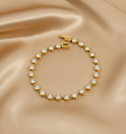 18K Gold Plated Zircon Waterproof Bracelet - DressAtR LLC