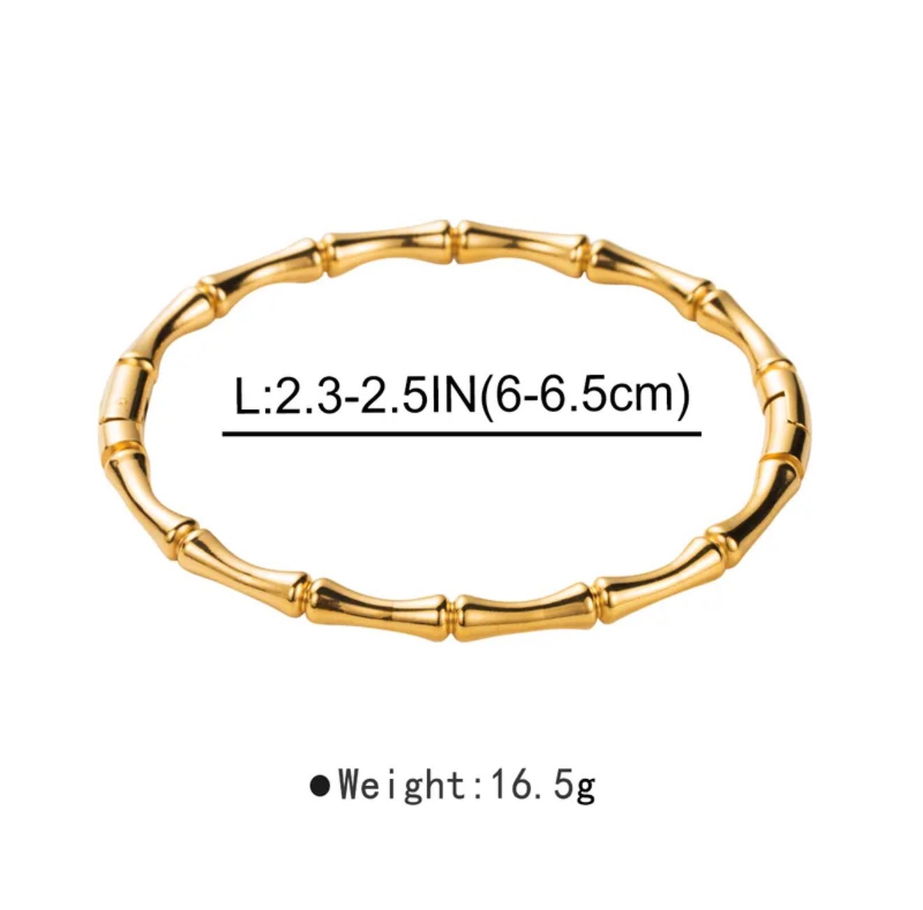 18K Yellow Gold Plated Bangle - DressAtR LLC