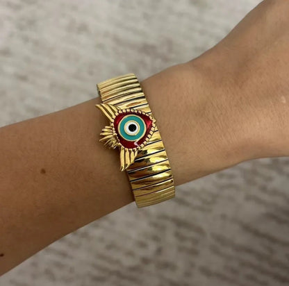 18K Yellow Gold Plated Elegant Fish Bracelet - DressAtR LLC