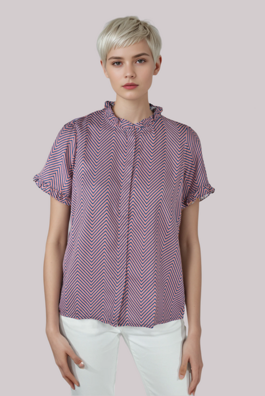 Tri Line Ruffle Shirt