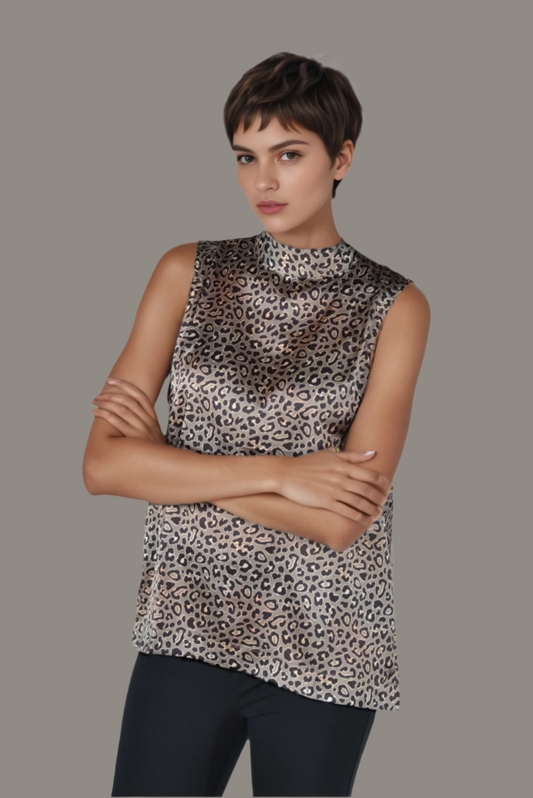 High Neck Silk Elegance Top