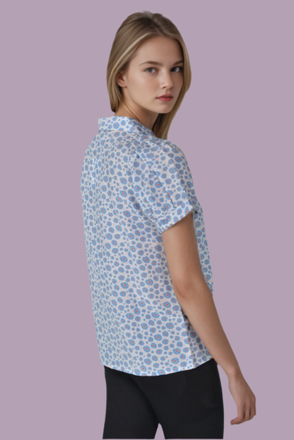 Flowers Puff Sleeve Top