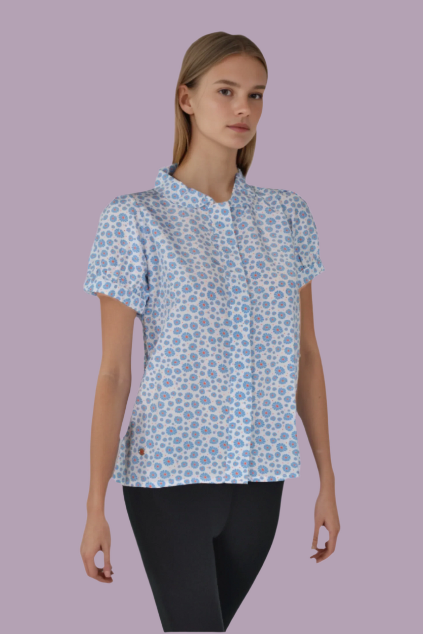 Flowers Puff Sleeve Top