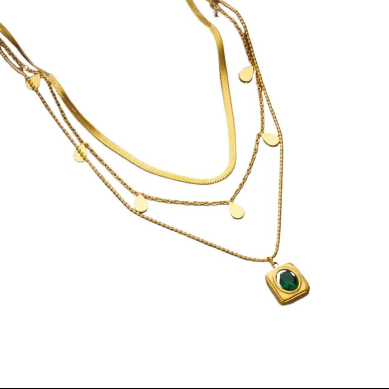 18K Gold Plated Waterproof Earrings Necklace Set