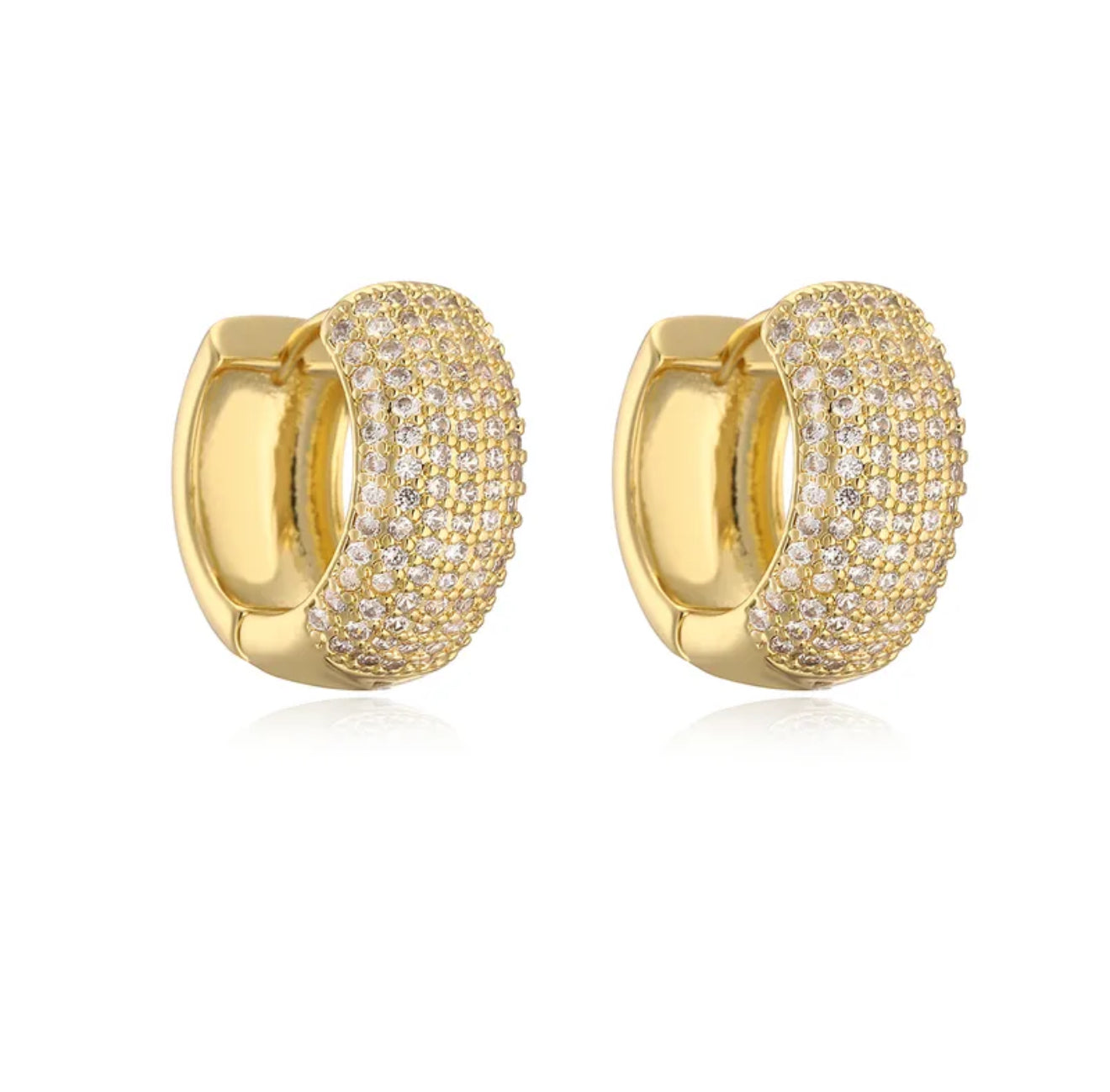 18K Gold Plated Elegant Ear Hoops with Zircon