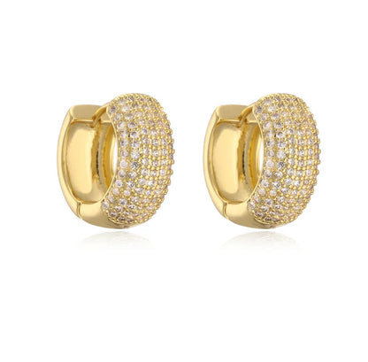 18K Gold Plated Elegant Ear Hoops with Zircon