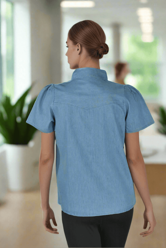 Boxy Blue Shirt - DressAtR LLC