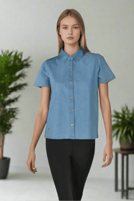Boxy Blue Shirt - DressAtR LLC