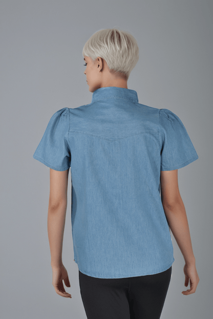 Boxy Blue Shirt - DressAtR LLC