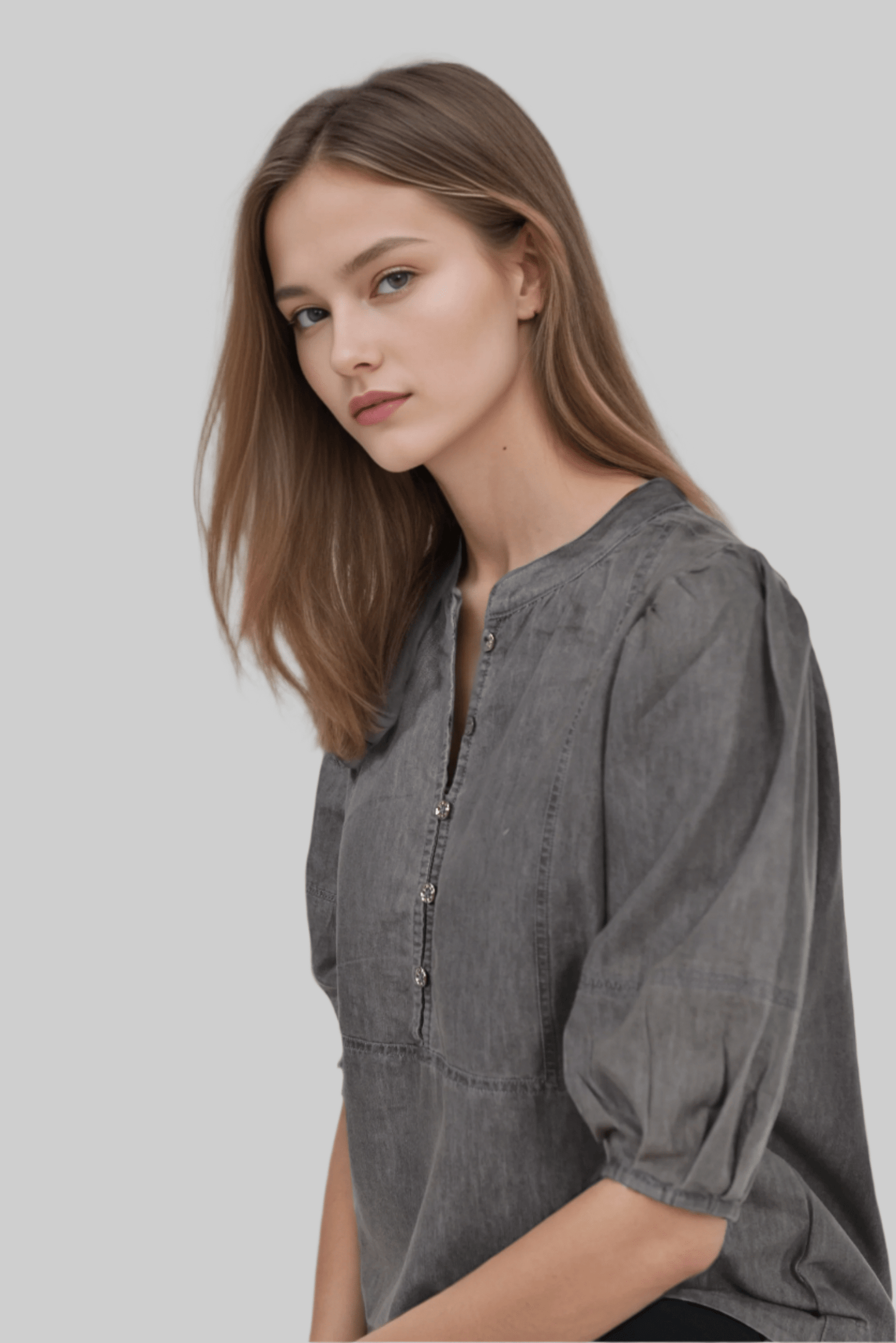 Denim Ash Aura Blouse - DressAtR LLC