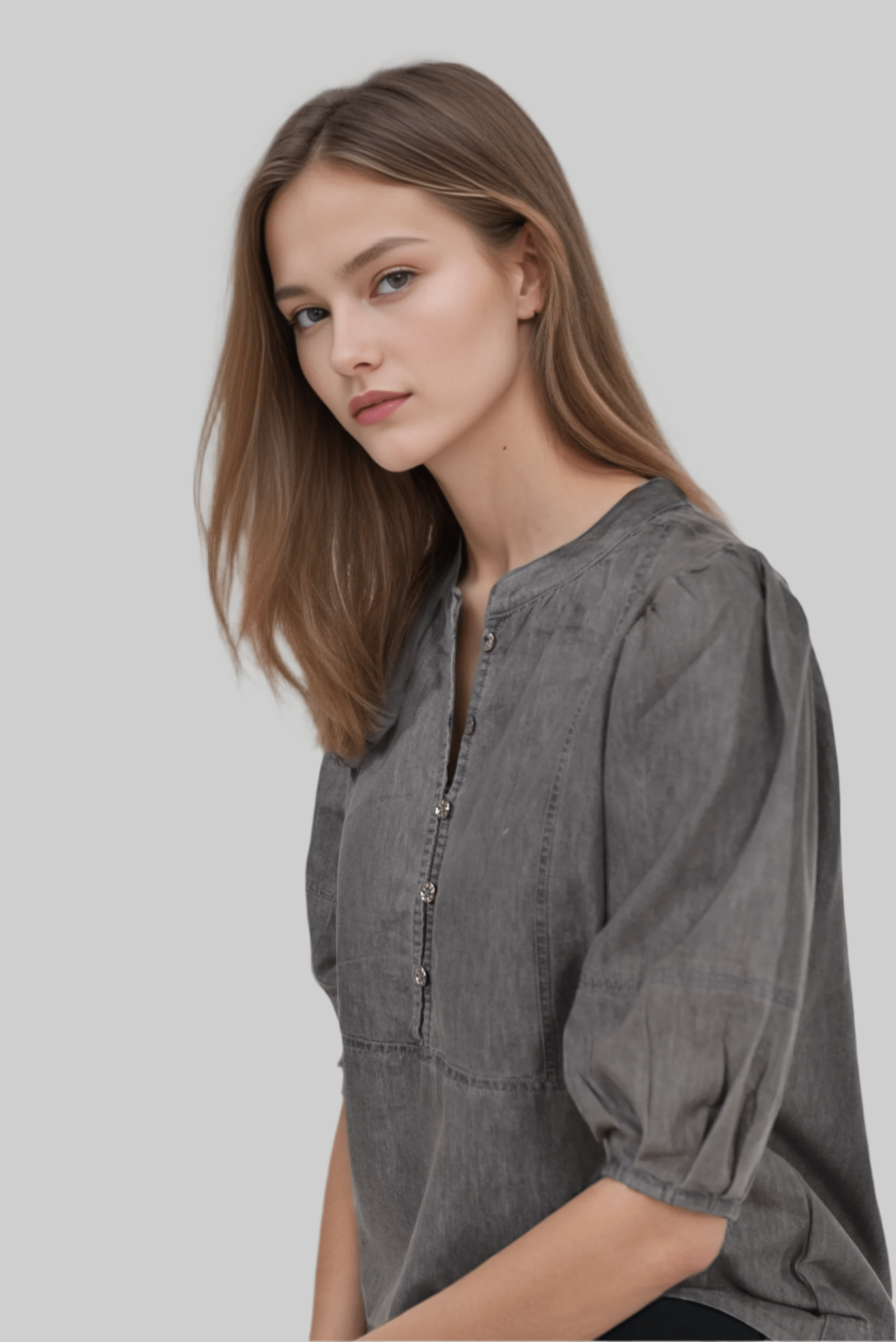 Denim Ash Aura Blouse - DressAtR LLC