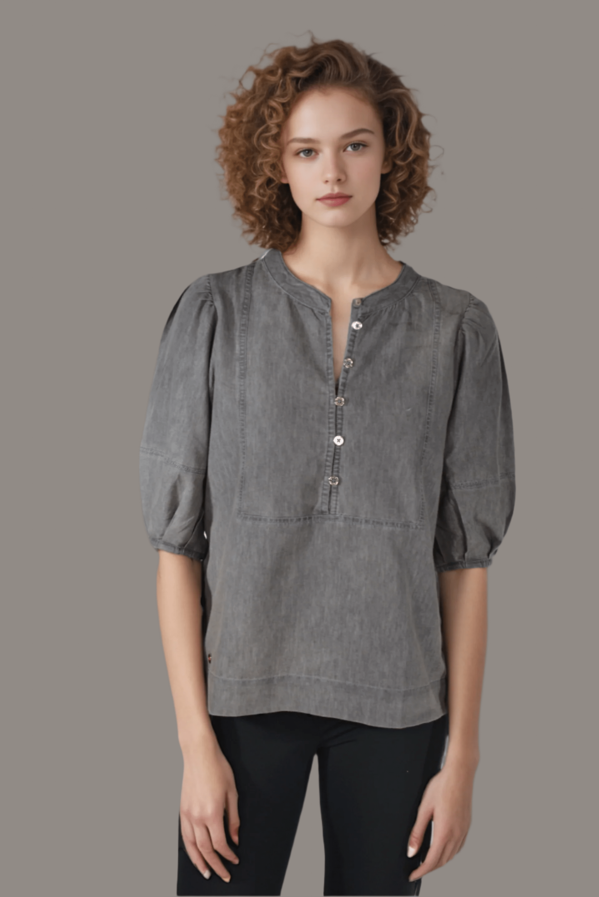 Denim Ash Aura Blouse - DressAtR LLC