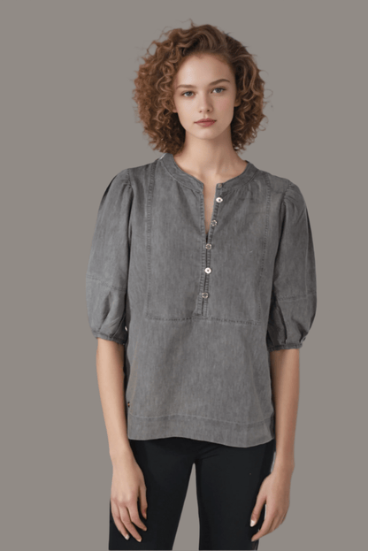 Denim Ash Aura Blouse - DressAtR LLC