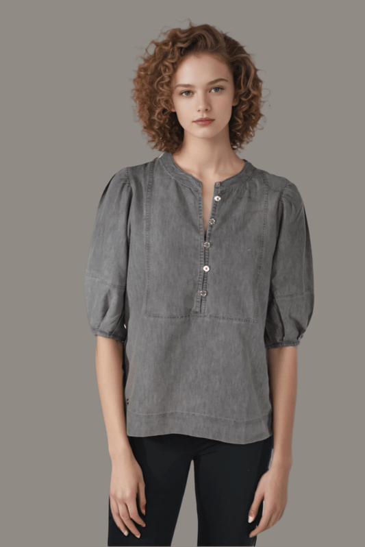 Denim Ash Aura Blouse - DressAtR LLC