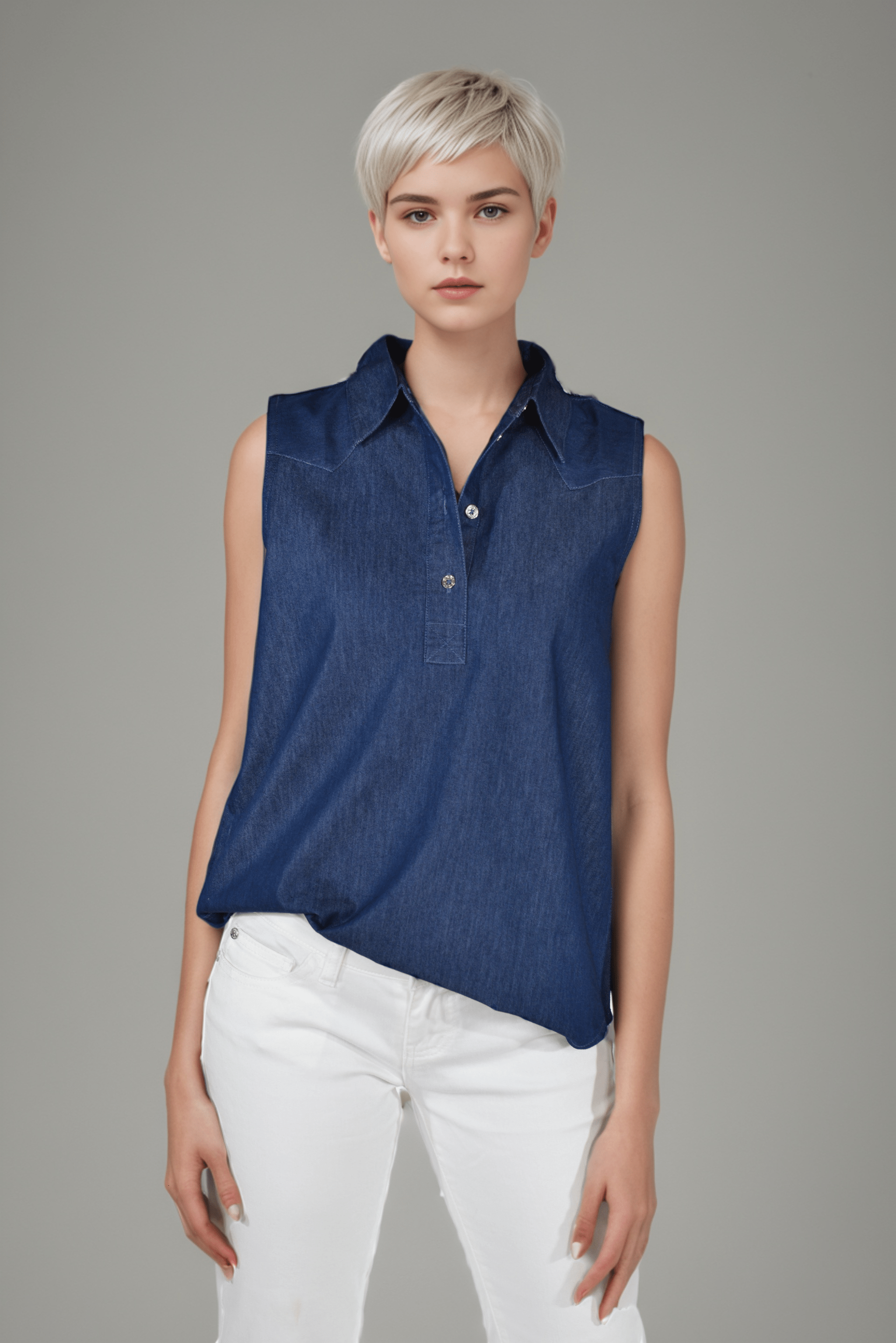 Denim Misty Shirt - DressAtR LLC