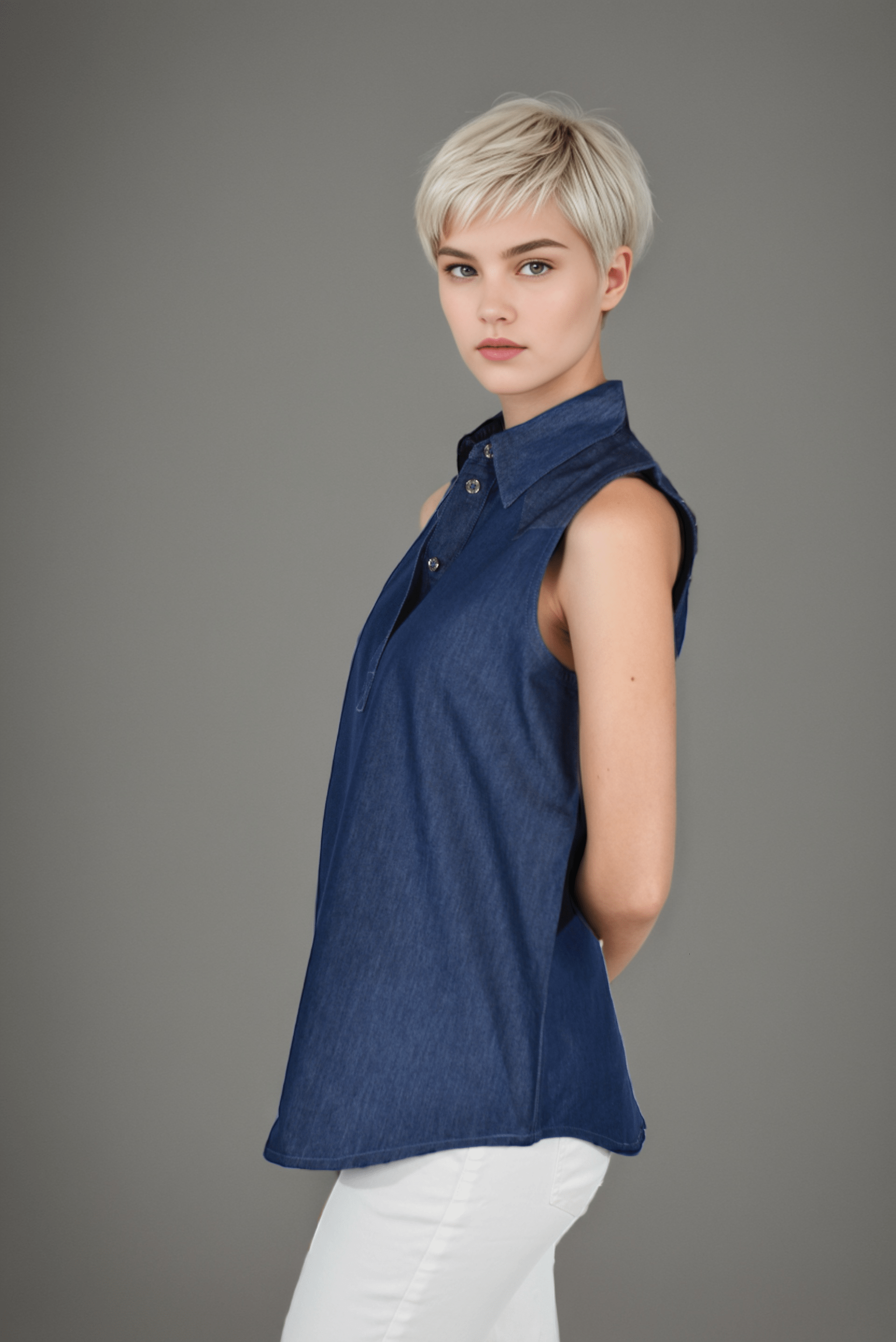 Denim Misty Shirt - DressAtR LLC