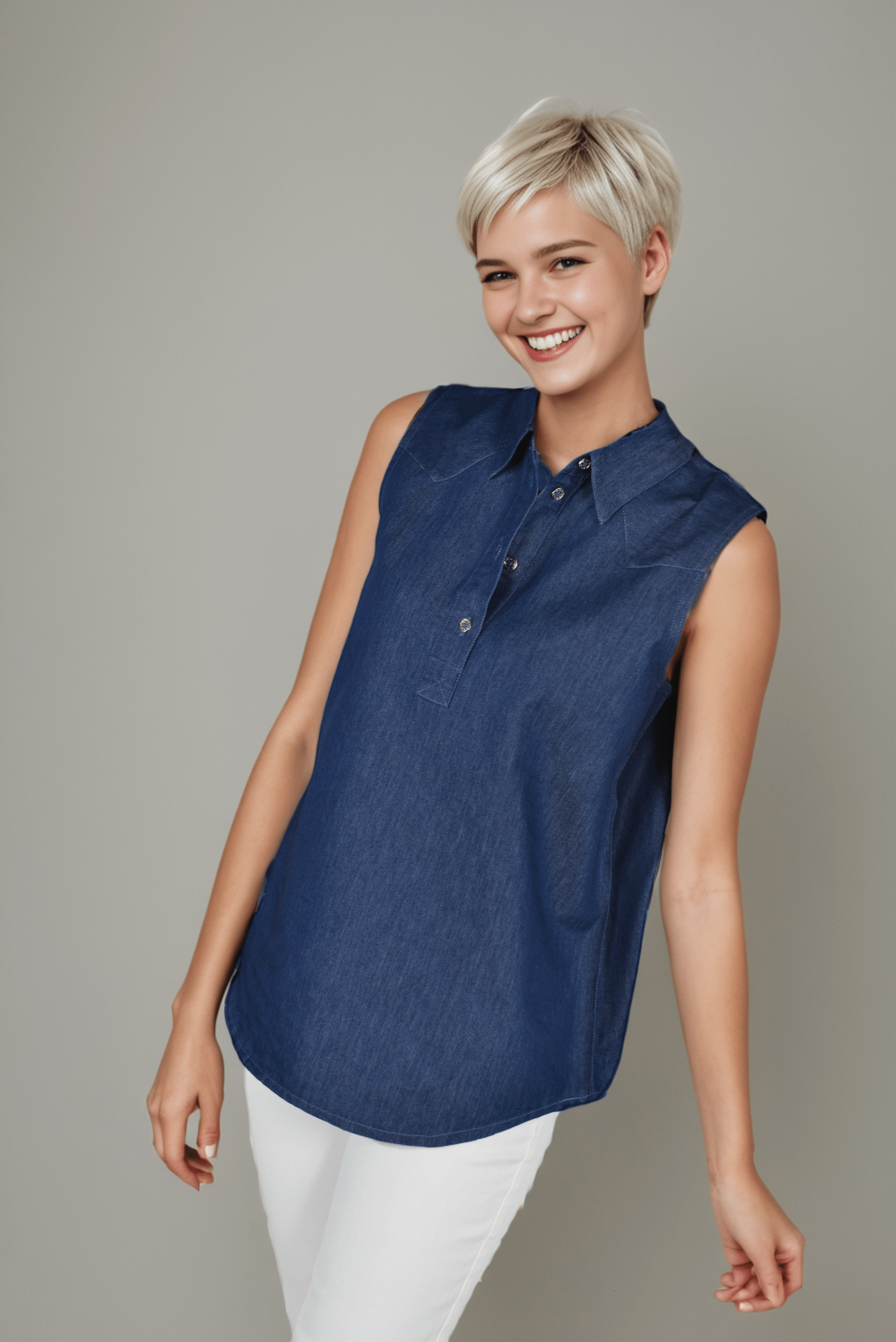 Denim Misty Shirt - DressAtR LLC