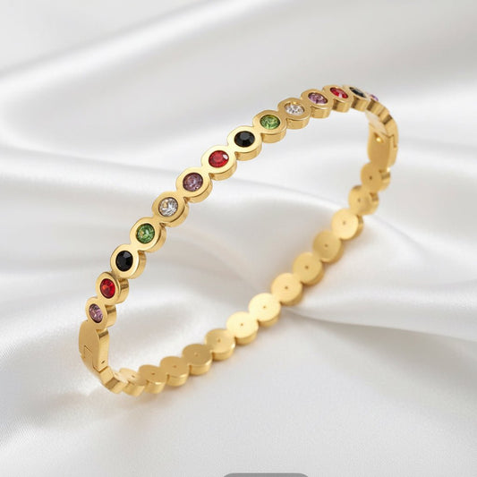 DressAtR 18K Gold Plated Multi Color CZ Bracelet - DressAtR LLC