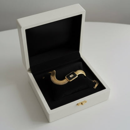 DressAtR 18K Gold Plated PVD Coated Stainless Steel Water Proof Non Tarnish Acrylic Bracelet - DressAtR LLC