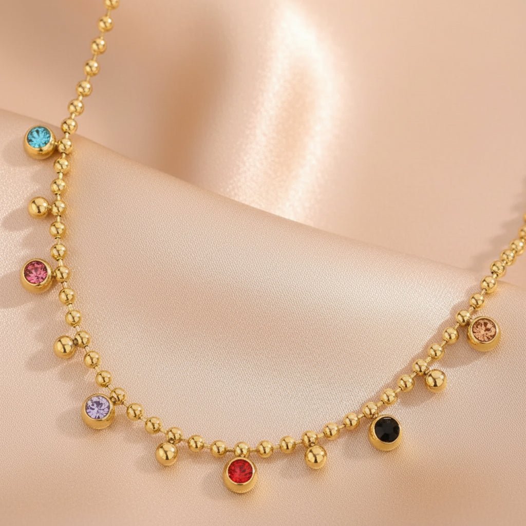 DressAtR 18K Gold Plated Stainless Steel Artificial Rhinestones - DressAtR LLC