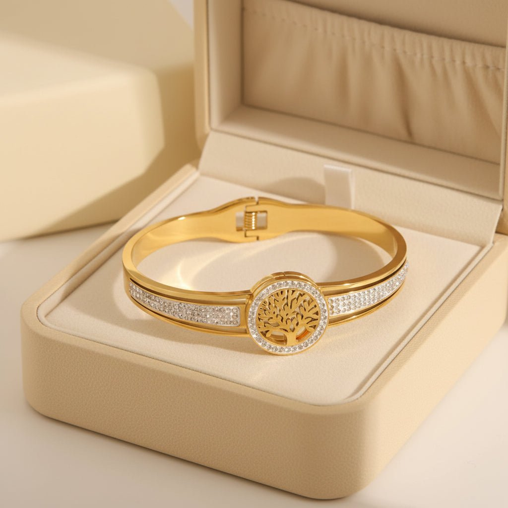DressAtR 18K Gold Plated Stainless Steel Tree Bracelet - DressAtR LLC
