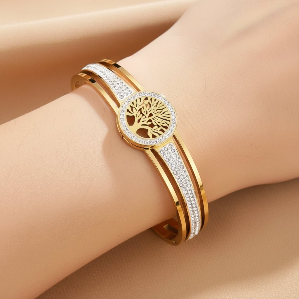 DressAtR 18K Gold Plated Stainless Steel Tree Bracelet - DressAtR LLC