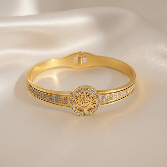 DressAtR 18K Gold Plated Stainless Steel Tree Bracelet - DressAtR LLC