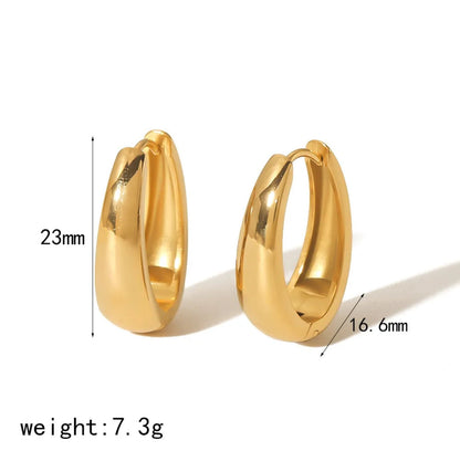 DressAtR 18K Gold Plated Stainless Steel Waterproof Non Tarnish Ear Hoops - DressAtR LLC