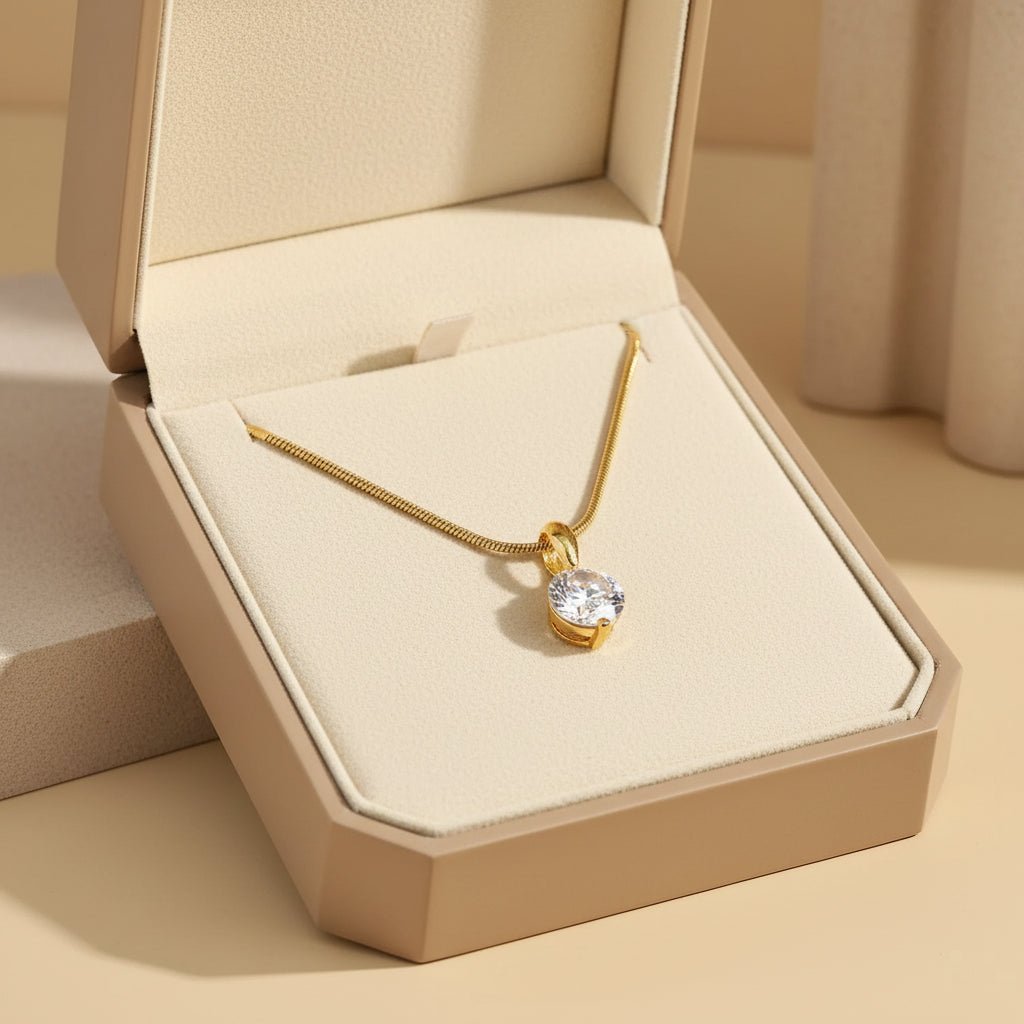 DressAtR 18K Gold Plated Stainless Steel Zircon Necklece - DressAtR LLC