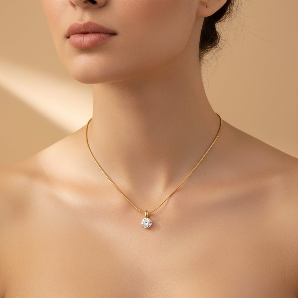 DressAtR 18K Gold Plated Stainless Steel Zircon Necklece - DressAtR LLC