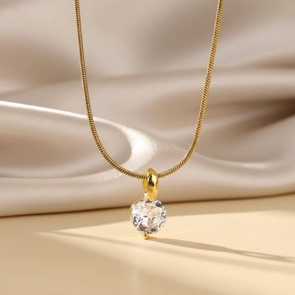 DressAtR 18K Gold Plated Stainless Steel Zircon Necklece - DressAtR LLC