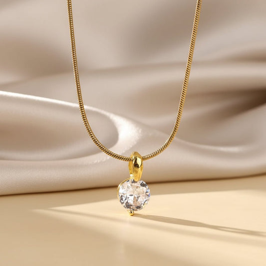 DressAtR 18K Gold Plated Stainless Steel Zircon Necklece - DressAtR LLC