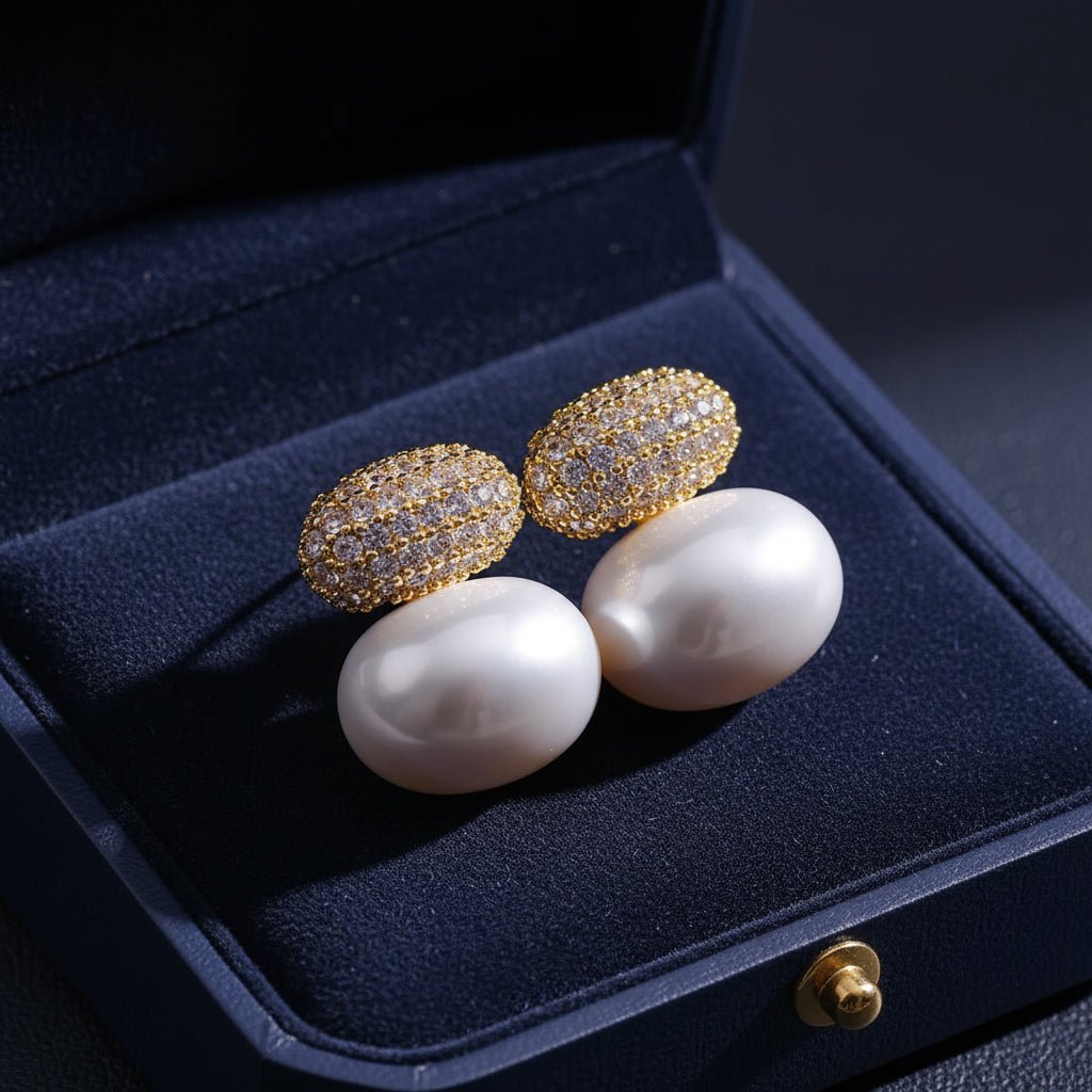 DressAtR Elegant Pearl Zircon Earring - DressAtR LLC