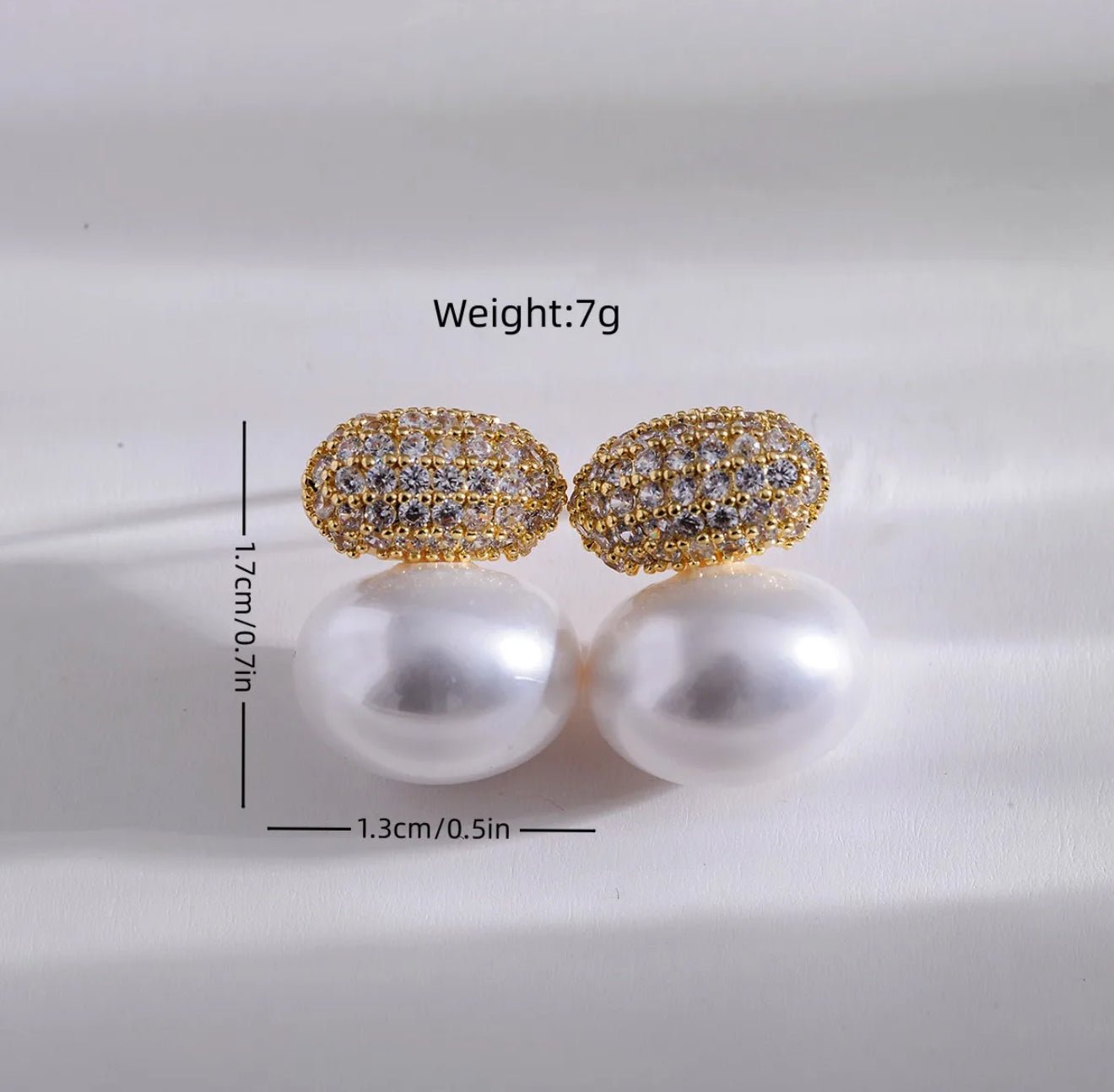 DressAtR Elegant Pearl Zircon Earring - DressAtR LLC