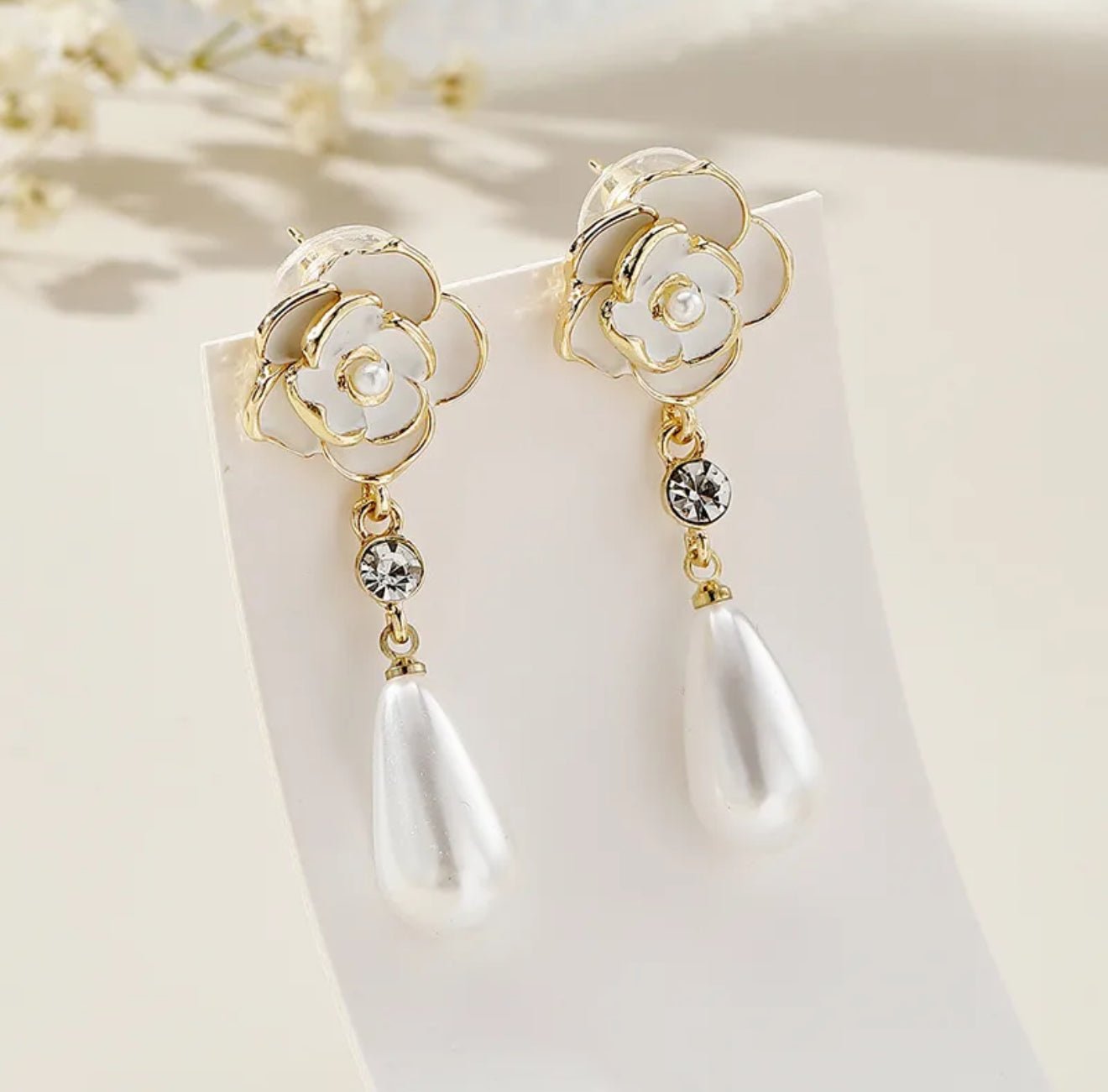 DressAtR Elegant Water Droplets, Flower Earrings - DressAtR LLC