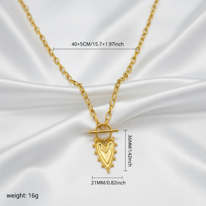 DressAtR Gold Plated Stainless Steel Water Proof Non Tarnish Heart Necklace - DressAtR LLC