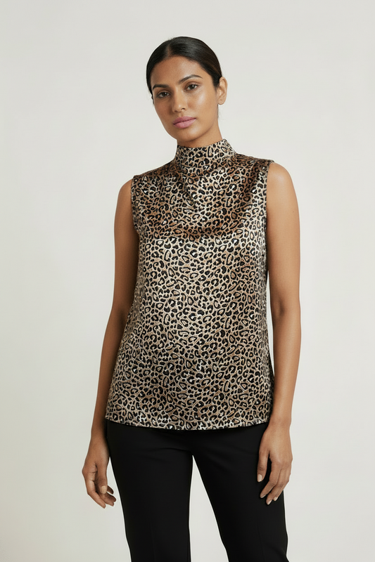 DressAtR High Neck Silk Elegance Top - DressAtR LLC