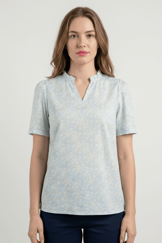 DressAtR Sky Ruffle Top - DressAtR LLC