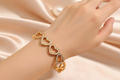 DressAtR Stainless Steel Electroplated Hearts Bracelet - DressAtR LLC