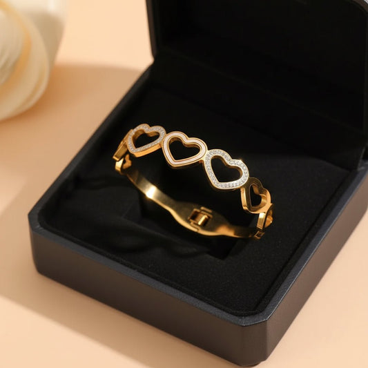 DressAtR Stainless Steel Electroplated Hearts Bracelet - DressAtR LLC