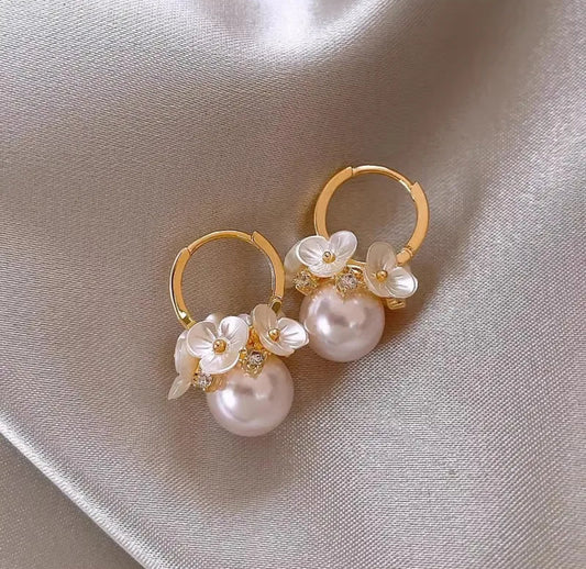 DressAtR Titenim Steel pearl Zircon Earring - DressAtR LLC