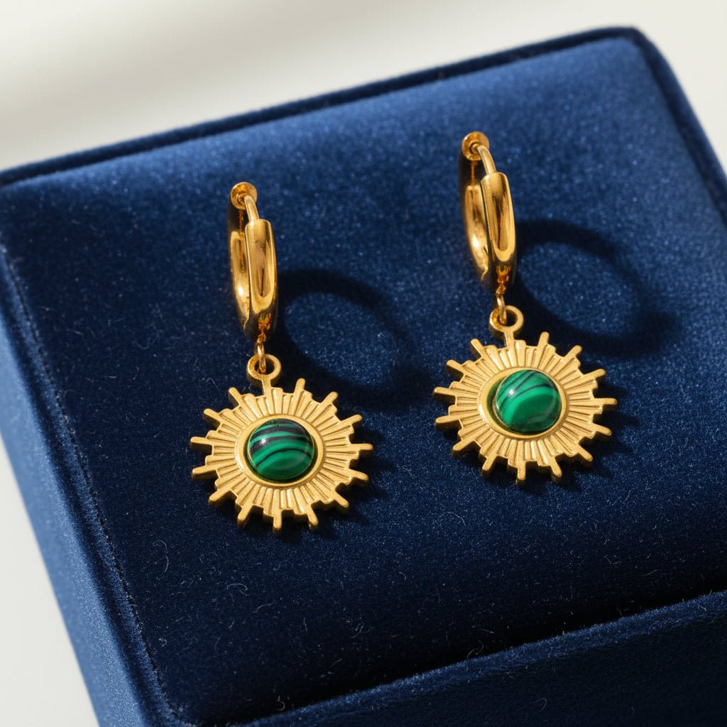 DressAtR Vintage 18kK Gold Plated Stainless Steel Sun Earrings - DressAtR LLC