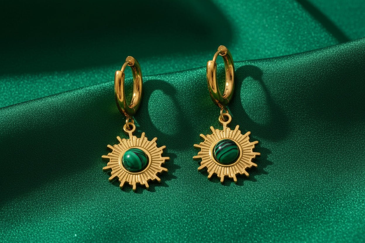 DressAtR Vintage 18kK Gold Plated Stainless Steel Sun Earrings - DressAtR LLC