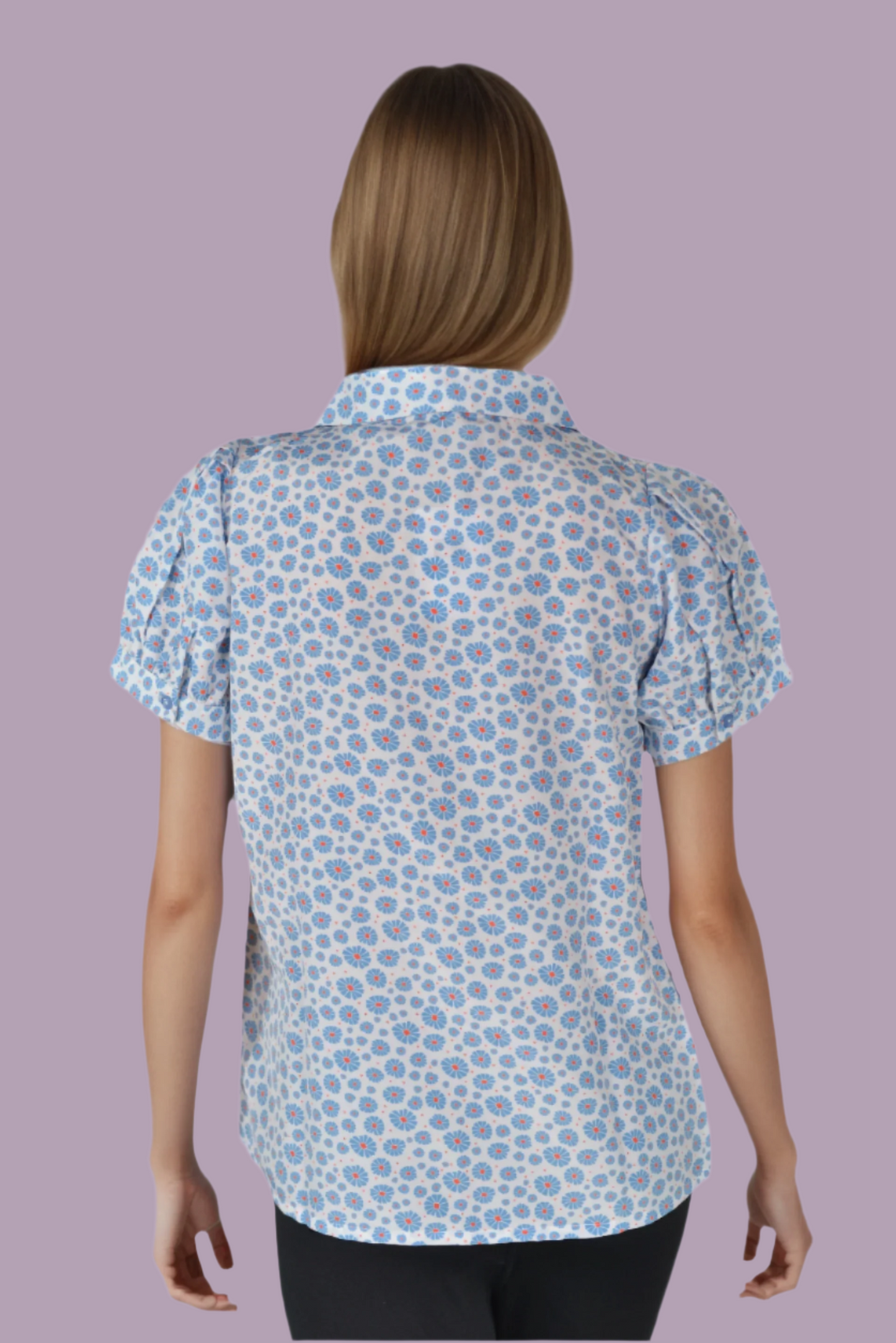 Flowers Puff Sleeve Top