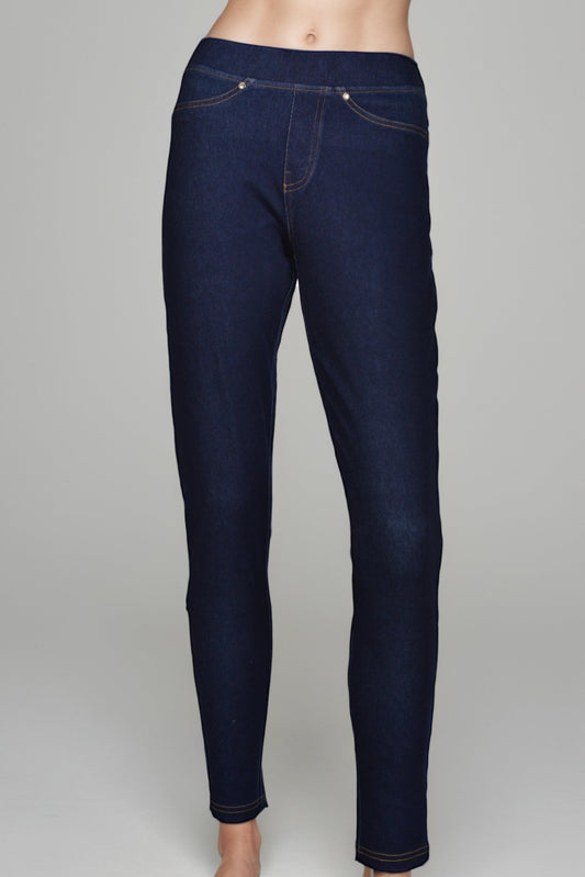 Navy Blue Denim Leggings - DressAtR LLC